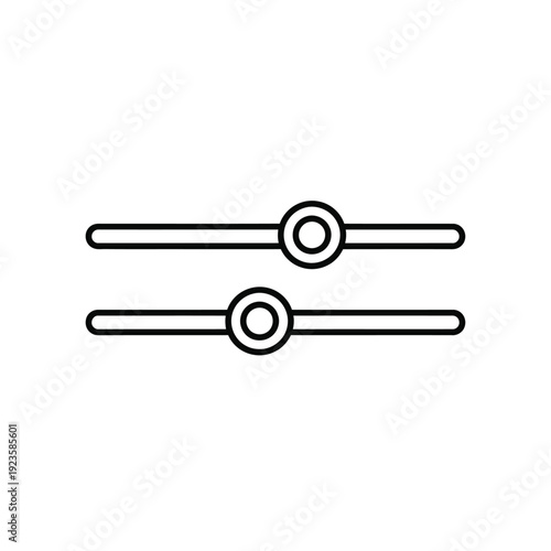 Set of horizontal sliders or volume controls, representing adjustment and customization options, ideal for interface and settings graphics