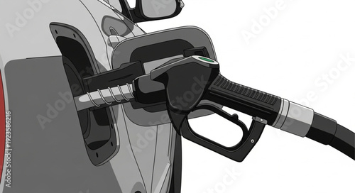 Gas Pump Nozzle Refueling Vehicle.