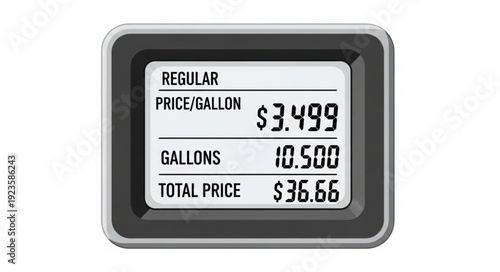 Gas Pump Price Display Screen.