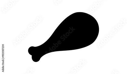 Bold Chicken Leg Black Silhouette Food Symbol Vector