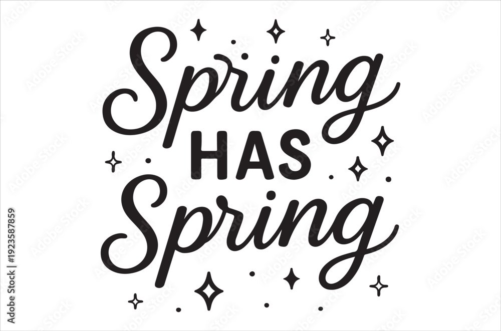 Fototapeta premium Basic RGBElegant spring typography with sparkling accents on white background