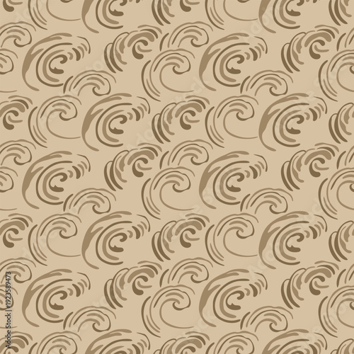 Japanese Ocean Wave Motif Vector Seamless Pattern