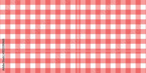 Seamless hand painted red gingham check pattern with soft watercolor texture. Warm cheerful plaid background ideal for fabric, wallpaper, packaging, stationery, kitchen and summer designs