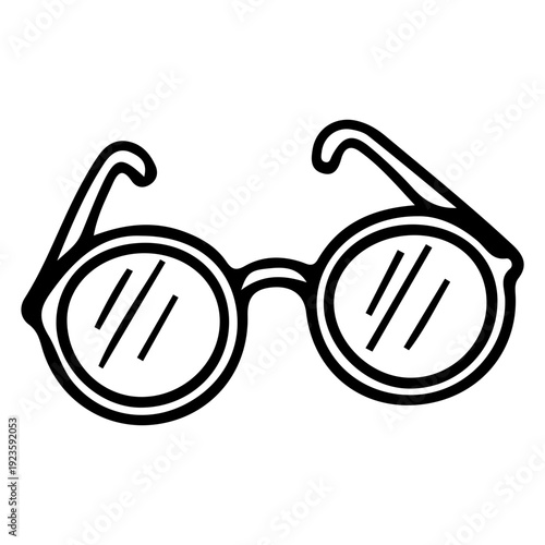 Round Eyeglasses Icon Outline