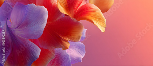 Smooth, colorful petals overlap creating a vibrant floral abstract background.