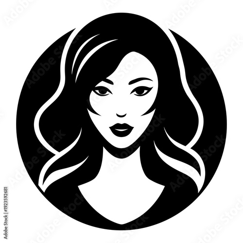 Elegant Lady Face Icon Vector for Beauty Brand.