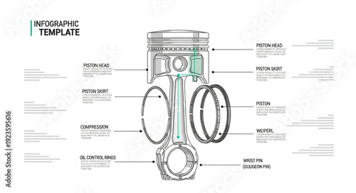 Engine Diagram Infographic Template Illustration.