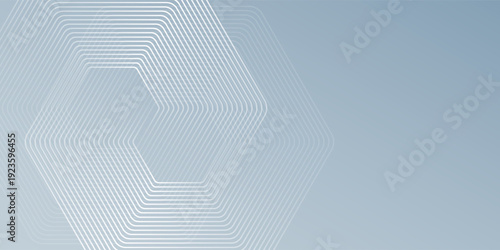 Modern hexagon lines on gray background. Geometric stripe line abstract