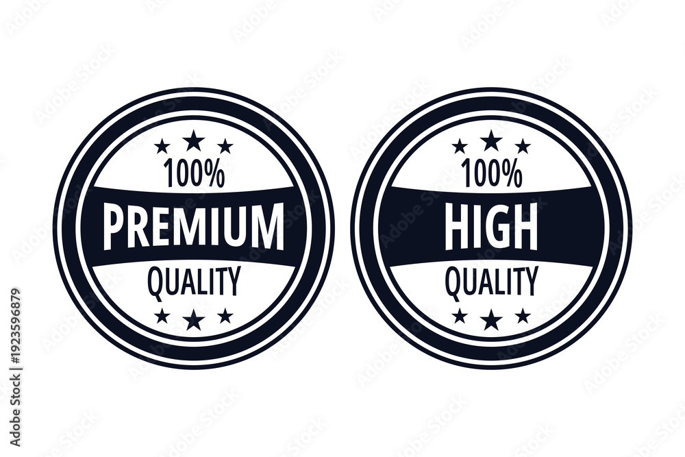 Obraz premium Collection of golden premium quality badges vector illustration