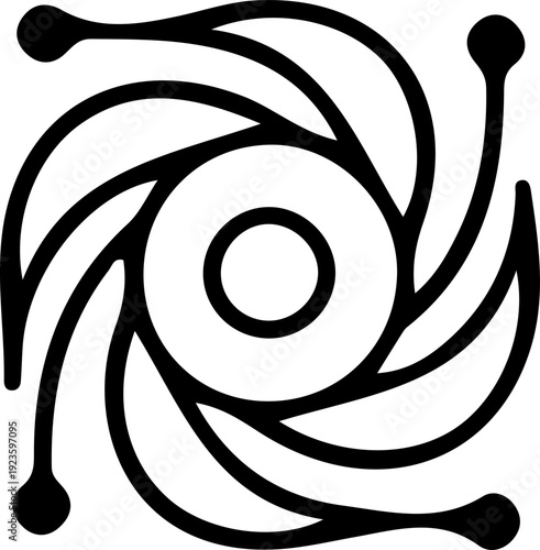 Abstract Swirl Glyph Icon
