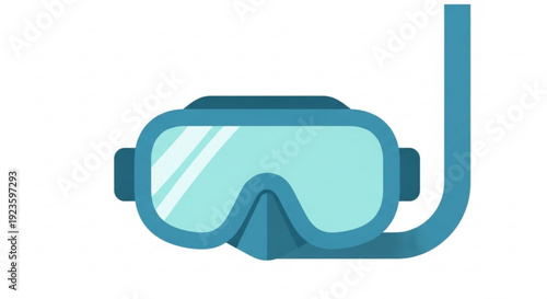 Dive mask with snorkel for scuba diving and underwater exploration on a white background