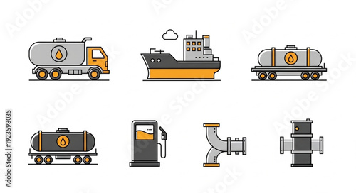 Various transportation methods for fuel and oil storage and delivery.