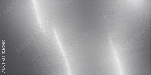 Brushed metal texture background with shiny silver plate surface