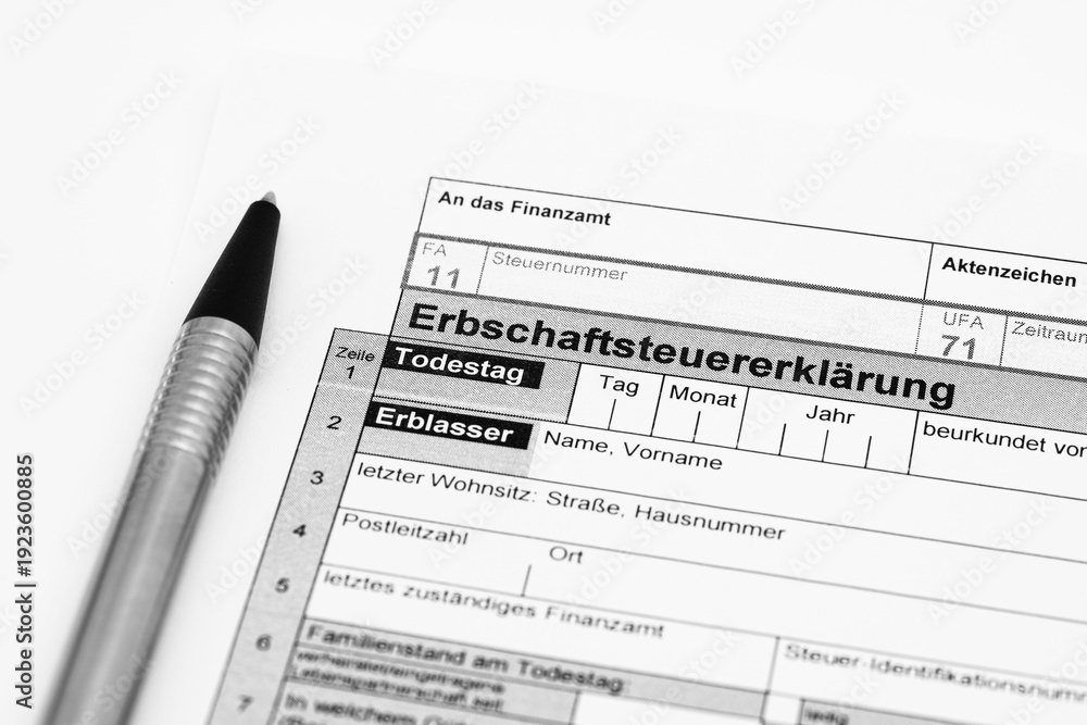 Obraz premium Erbschaftsteuererklärung