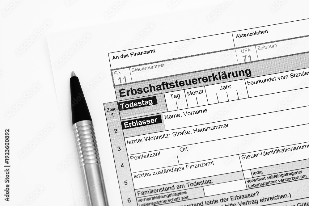 Obraz premium Erbschaftsteuererklärung