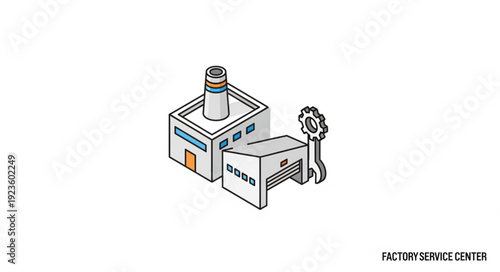 Factory Machine Equipment Industrial Illustration.