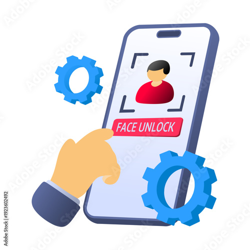 Biometric facial recognition for smartphone face unlock