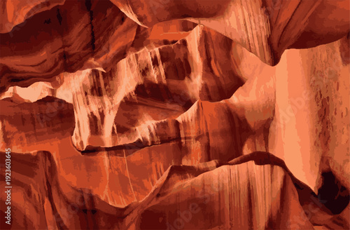Red Sandstone Canyon Walls Texture - Abstract Geological Rock Formation