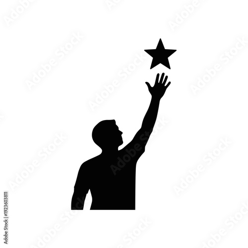 silhouette striving for goal and success, motivation concept