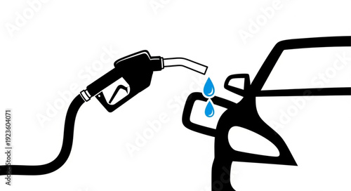 Fuel Nozzle Refueling Car Tank.