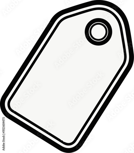 Blank price tag with rounded corners and a reinforced hole