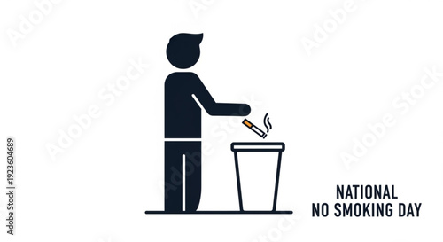 Person throwing away cigarette on national no smoking day symbolizing quitting smoking and healthy lifestyle