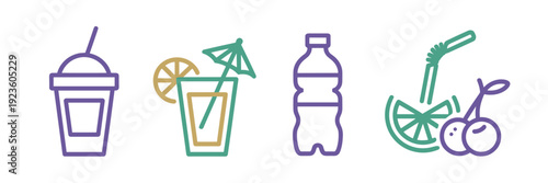 Festival drink vector icons – Ideal for party planning or menus.