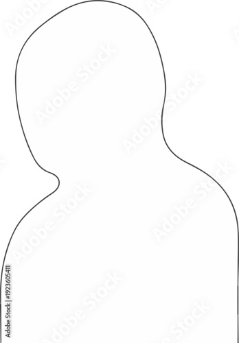 Abstract silhouette outline of a human figure, head and shoulders visible