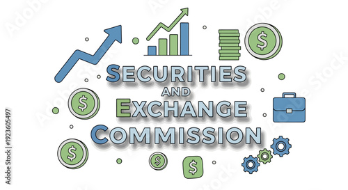 Securities and Exchange Commission (SEC) financial regulation concept illustration.