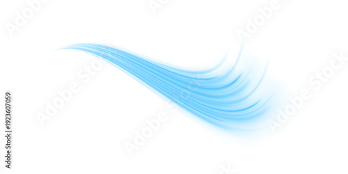 Blue neon ribbons twist dynamically in the PNG background. Glowing highlights enhance energy and motion. Perfect overlay for sci-fi or futuristic visuals.