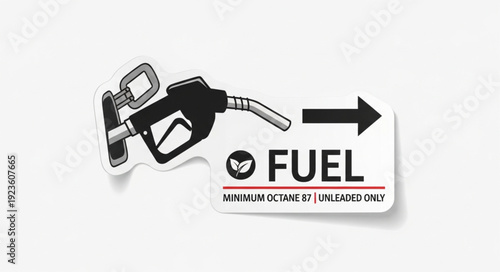 Fuel Pump Nozzle with Arrow Sign.