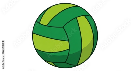 Colorful green volleyball illustration.