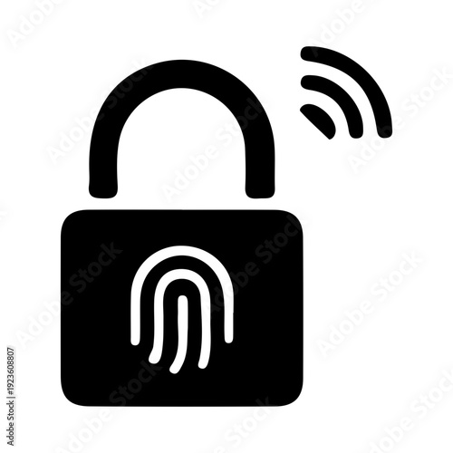 Fingerprint Unlock Padlock Icon