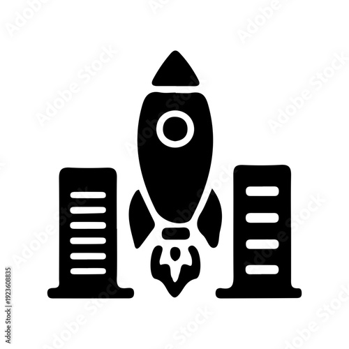 Rocket Launch from City