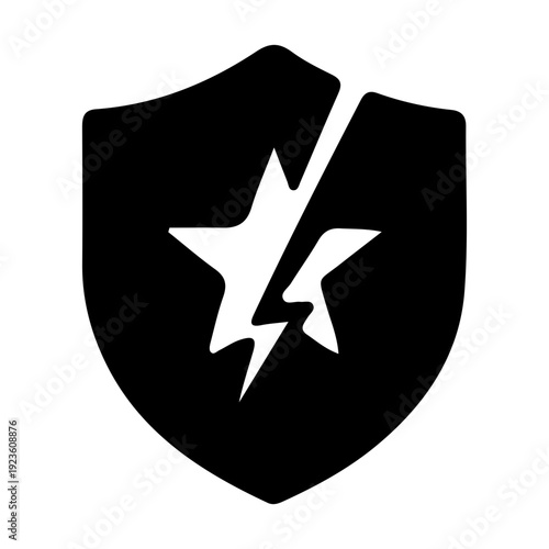 Broken Shield Security Icon
