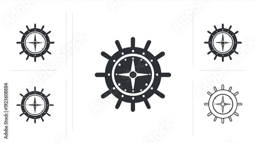 navigation helm icon isolated in white and black colors. navigation helm outline vector icon from people collection for web, mobile apps and ui.