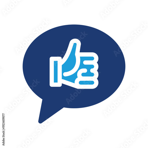 Bubble speech talk with thumb up colored icon vector design good for web or mobile app