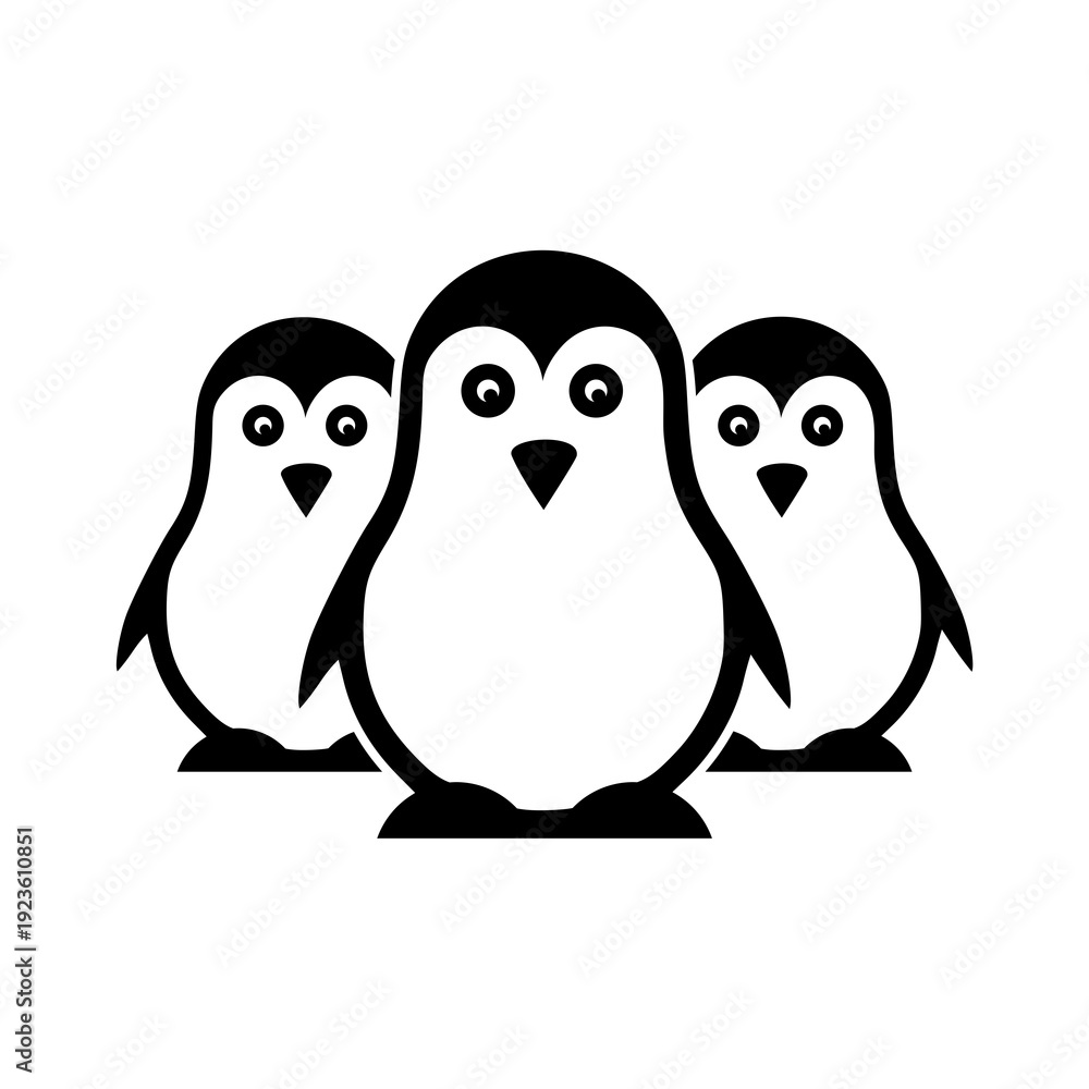 Fototapeta premium Penguins icon isolated on white background