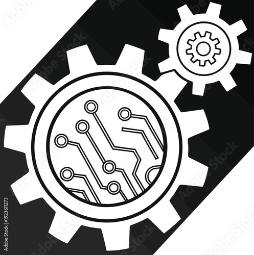 Interconnected gears symbolizing technology and mechanical integration in modern systems