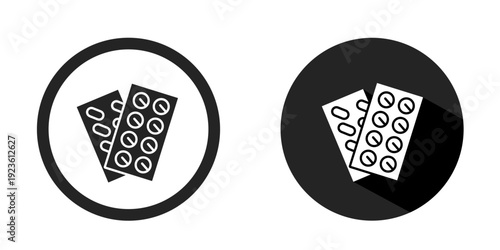 Medicine logo. Drug icon vector design black color. Stock vector.