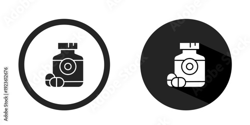 Medicine logo. Drug icon vector design black color. Stock vector.