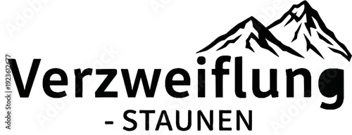 Black mountain peaks above bold text with a hyphenated word below