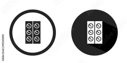 Medicine logo. Drug icon vector design black color. Stock vector.