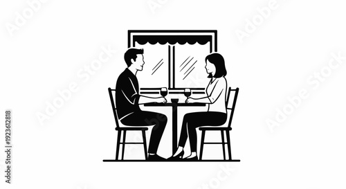 Couple enjoying drinks at a table outside a building