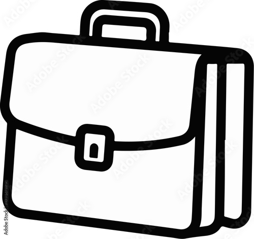 Black outline illustration of a briefcase