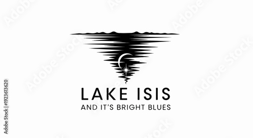 Black and white logo with rippling water, crescent moon, and star over text