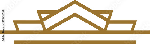 Golden brown abstract house roof silhouette for professional real estate branding, architectural firm logo, and construction business identity design.