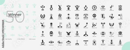 Winner Duotone Editable Icons set