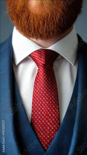 Fashionable Business Attire with Red Tie