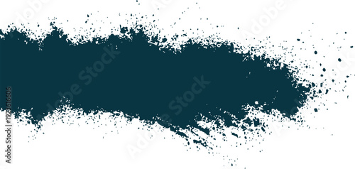 Teal ink splatter splash on white background abstract